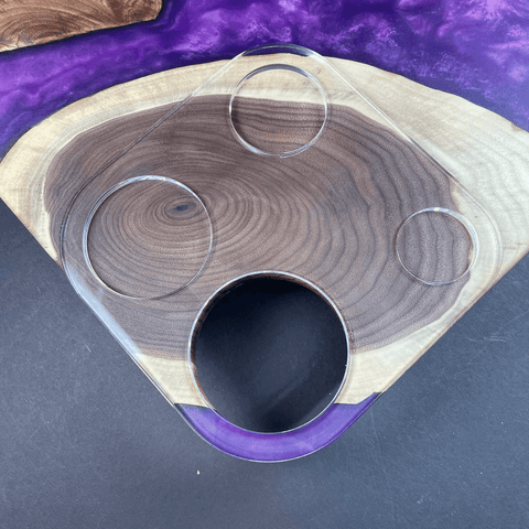 Gabarit acrylique - 4 trous arrondis - Mon plateau de bois