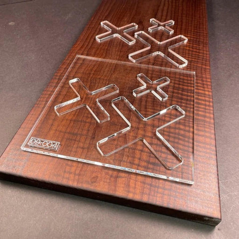 Gabarit acrylique Inserts "X" - Mon plateau de bois