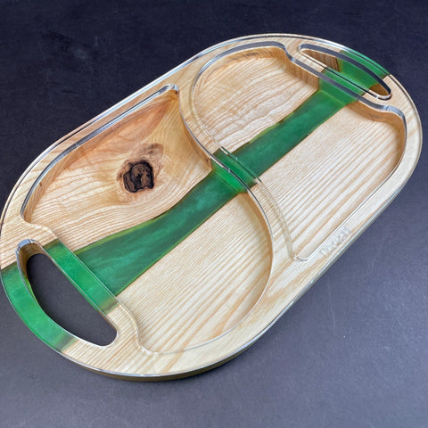 Gabarit acrylique - Plateau de service - Oval 2 parties - Mon plateau de bois