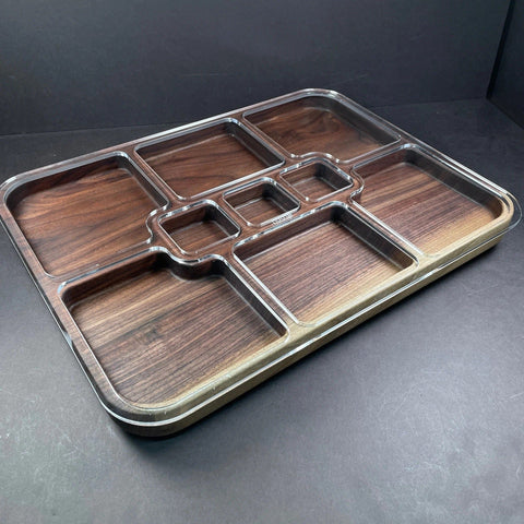 Gabarit acrylique - Plateau de service - Rectangle 9 parties - Mon plateau de bois