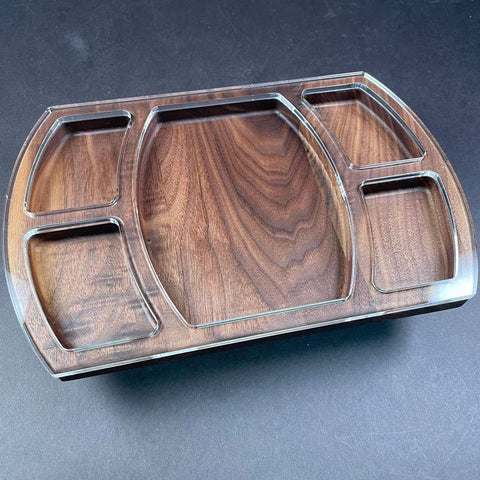 Gabarit acrylique - plateau de service - rectangle incurvé 5 parties - Mon plateau de bois