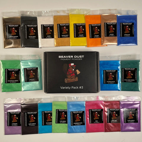 Beaver Dust Pigment Variety pack #3 Rainbow Mix - Mon plateau de bois