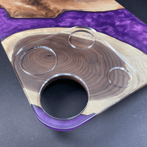 Gabarit acrylique - 4 trous arrondis - Mon plateau de bois
