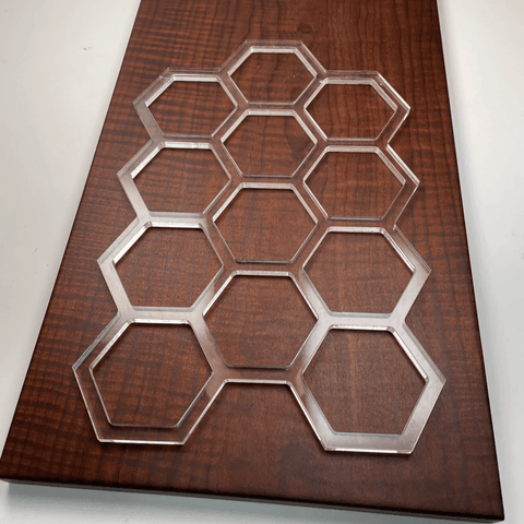 Gabarit acrylique - Nids d'abeilles - Mon plateau de bois