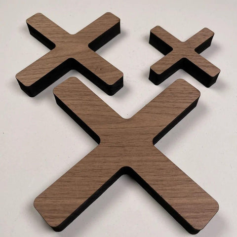 Insert " X " bois en Noyer américain épaisseur 12 mm - Mon plateau de bois